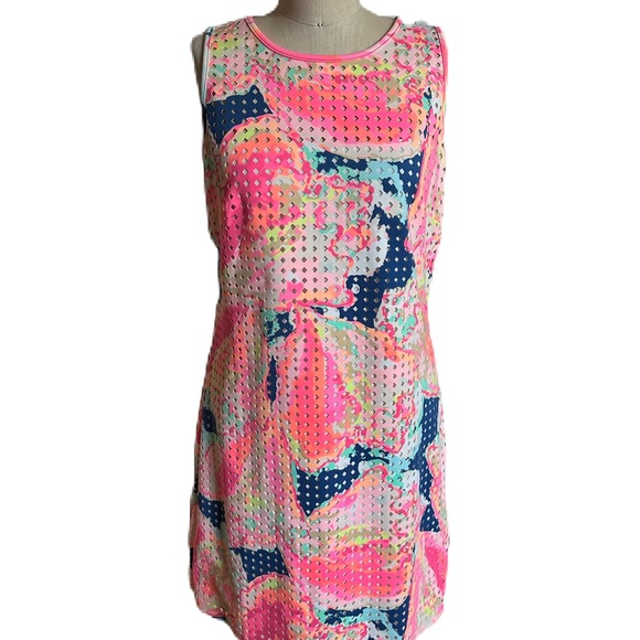 Lilly Pulitzer Sleeveless Colorful Lined Dress With Zip Up Back. Size Medium - Picture 1 of 9